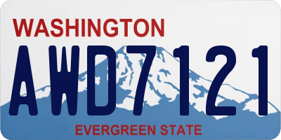 WA license plate AWD7121