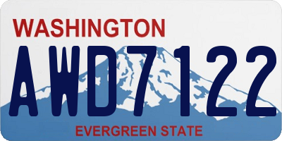 WA license plate AWD7122