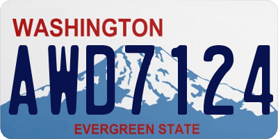 WA license plate AWD7124