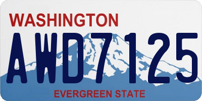 WA license plate AWD7125
