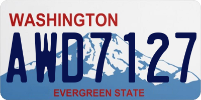 WA license plate AWD7127