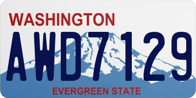 WA license plate AWD7129