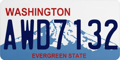 WA license plate AWD7132