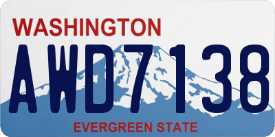 WA license plate AWD7138