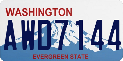 WA license plate AWD7144