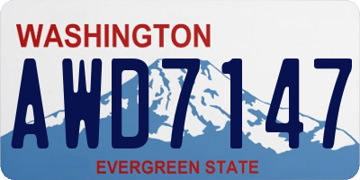 WA license plate AWD7147