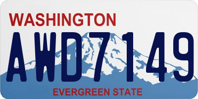 WA license plate AWD7149