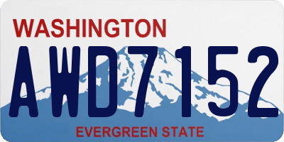 WA license plate AWD7152