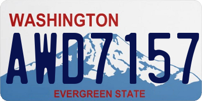WA license plate AWD7157