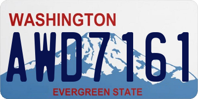 WA license plate AWD7161