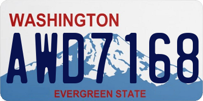 WA license plate AWD7168