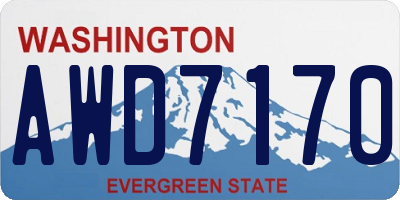 WA license plate AWD7170