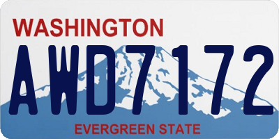 WA license plate AWD7172