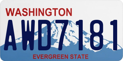 WA license plate AWD7181