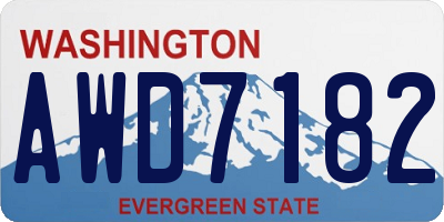 WA license plate AWD7182