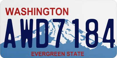 WA license plate AWD7184