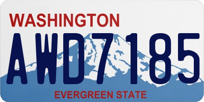 WA license plate AWD7185