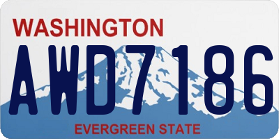 WA license plate AWD7186