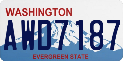 WA license plate AWD7187