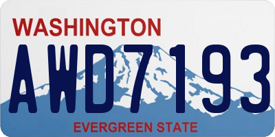 WA license plate AWD7193