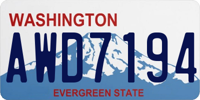 WA license plate AWD7194