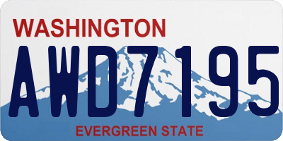 WA license plate AWD7195
