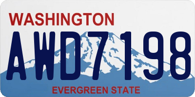 WA license plate AWD7198