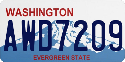 WA license plate AWD7209