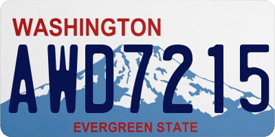 WA license plate AWD7215