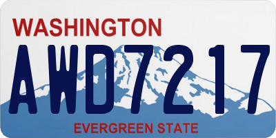 WA license plate AWD7217