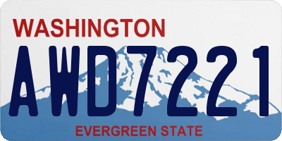 WA license plate AWD7221