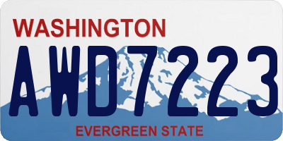 WA license plate AWD7223