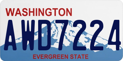 WA license plate AWD7224
