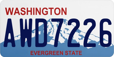 WA license plate AWD7226