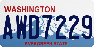 WA license plate AWD7229