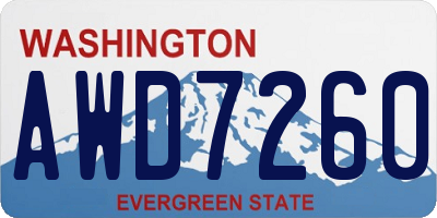 WA license plate AWD7260