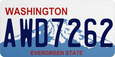 WA license plate AWD7262