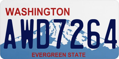WA license plate AWD7264