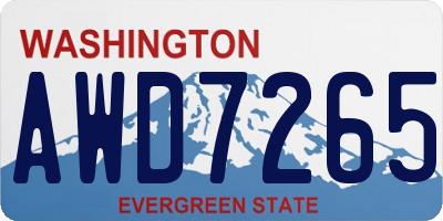 WA license plate AWD7265