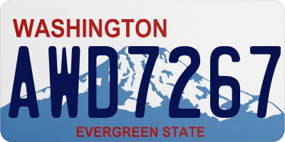 WA license plate AWD7267
