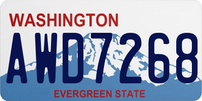 WA license plate AWD7268
