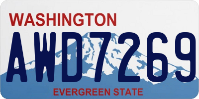 WA license plate AWD7269