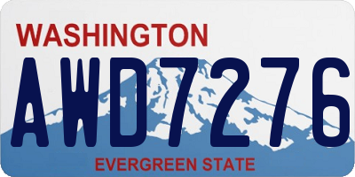 WA license plate AWD7276