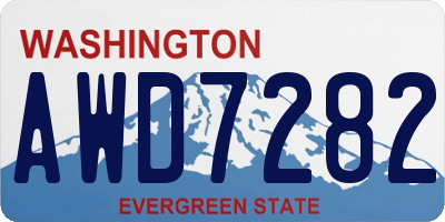 WA license plate AWD7282