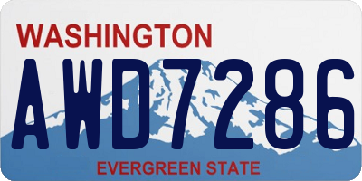 WA license plate AWD7286