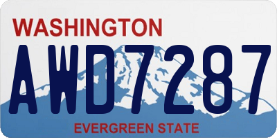 WA license plate AWD7287
