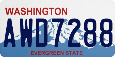 WA license plate AWD7288