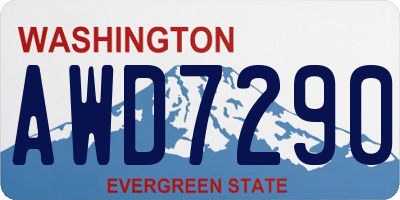 WA license plate AWD7290