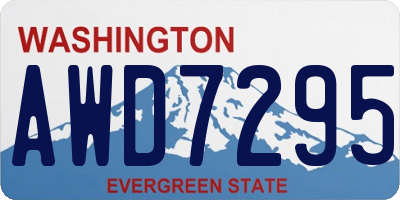 WA license plate AWD7295