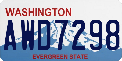 WA license plate AWD7298